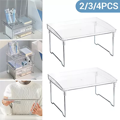 Clear Acrylic Desk Organizer Desktop Tabletop Foldable Storage Office Supplies • $20.99