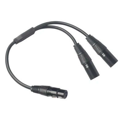 £11.52 • Buy XLR 3 Pin 1 Male Plug To 2 Female Double Y Socket Splitter Mic DJ Adapter Cable