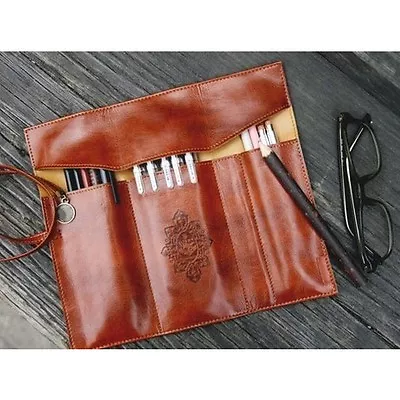 Women Makeup Brush Case Purse Bag Cosmetic Pen Pencil Faux Leather Po.hap • $2.60