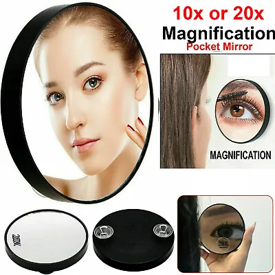 10x / 20x Magnifying Make Up Eyebrow Mirror With Suction Cups Travel UK • £4.25