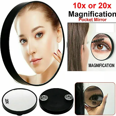 10x Or 20x Magnifying Make Up Eyebrow Mirror With Suction Cups Travel UK • £3.99