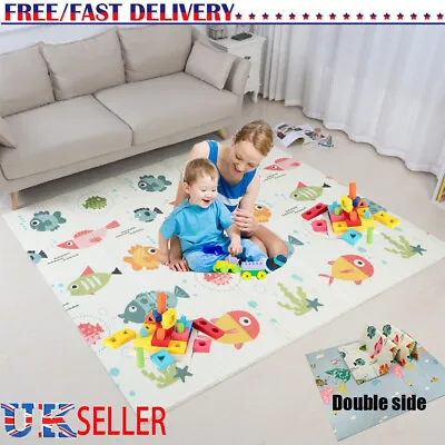 £12.51 • Buy Double Side Baby Foam Play Mat Foam Crawling Soft Cartoon Waterproof Picnic UK
