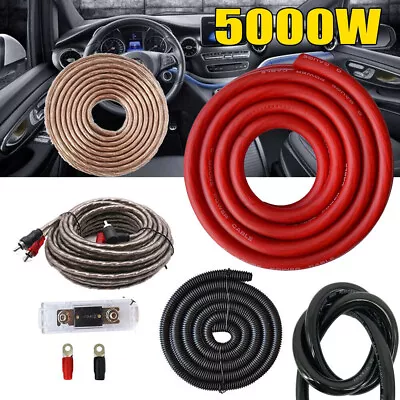 5000 Watt 0 AWG Gauge Car Audio Amplifier Amp Sub Speaker Wire Wiring Kit Cable • £23.99