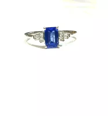 Platinum Tanzanite & Diamond Ring Size Q. *FREE RESIZING. • £750