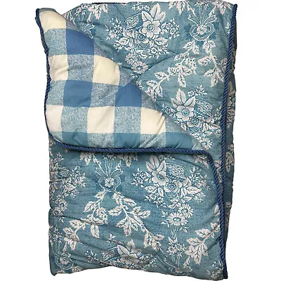 Vintage Laura Ashley Twin Reversible Comforter A REVMAN PRODUCT Blue Floral • £72.20