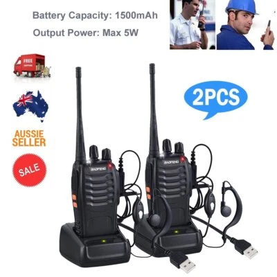 $38.99 • Buy 2PCS BF-888S Two Way Radio UHF 400-470MHZ 16CH Long Range Walkie Talkies