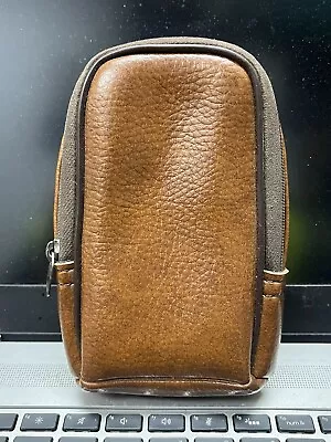 Vintage Perrin Model  Tan Cowhide Clip On Leather 35mm Camera Case • $12.99