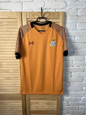 ZAMBIA TEAM JERSEY AWAY FOOTBALL SOCCER SHIRT 2018 - 2019 CU ORANGE MENS Sz M • $50.99