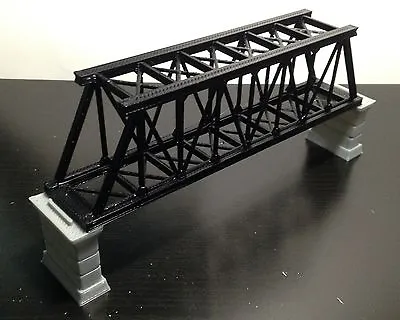 Outland Models Railroad Truss Bridge Black (for Single Track) With Piers Z Scale • $9.99