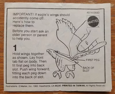 He Man MOTU Masters Of The Universe Zoar Screech Instructions • $15