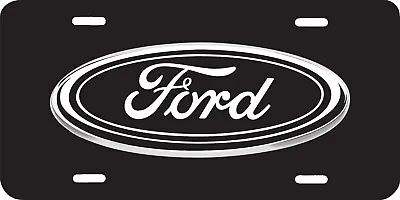 Ford Black Logo Black Background Vehicle License Plate Car Truck Auto Tag • $19.95