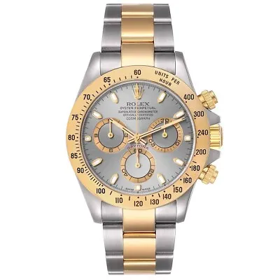 Rolex Daytona Gray Slate Rhodium Dial 18k Yellow Gold & Steel Two-tone 116523 • $30122.47