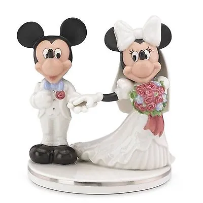 Lenox Disney Mickey & Minnie Wedding Cake Topper Figurine White Bride Groom NEW • $90