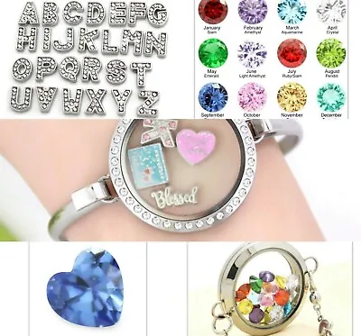 £1.29 • Buy BEST QUALITY Floating Charm Living Memory Locket NUMBERS LETTERS AGE A-Z Birth