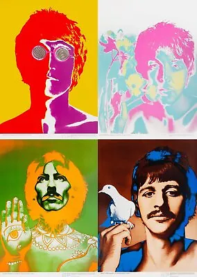 The Beatles By Richard Avedon 1968 German B2 Poster Set Of 4 • $2000