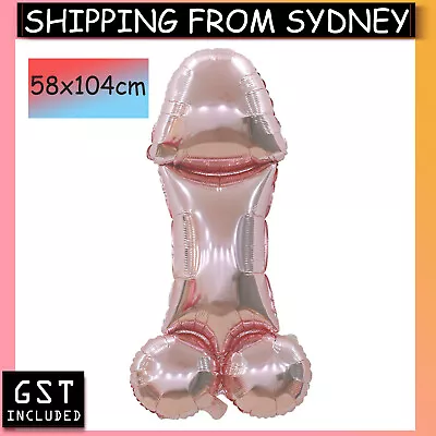 40  GIANT Rose Gold Penis Willy Dicky Foil Balloon Hens Party Bachelorette Party • $7.99