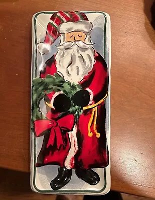 MUD PIE SANTA CHRISTMAS Ceramic Serving Plate Snack Candy Trinket Dish • $14.99