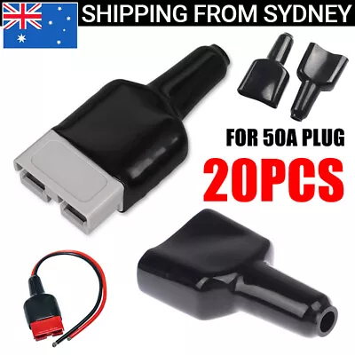 20x Waterproof Anderson Style 50A Plug Dust Cable Sheath Cover Black 50A /50 AMP • $18.42