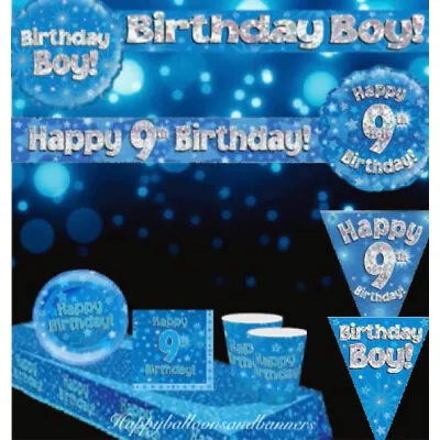 Age 9 / 9th Birthday Blue Themed Party Decorations & Party Table Decorations • £3.50