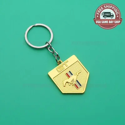 Ford Mustang Medal Car Home Alloy Key KeyChain Fob Ring Gift Decorate Sport Gold • $9.99