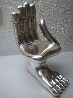 Mexican Pedro Friedeberg Silver Leaf Wood Hand & Foot Chair Sculpture • $6000