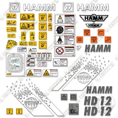 Fits HAMM HD12 Decal Kit Smooth Drum Vibratory Tandem Roller Decals - 3M Vinyl! • $134.95