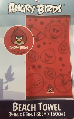£9.99 • Buy Angry Birds Beach Towel 86cm X 160cm Brand New Red
