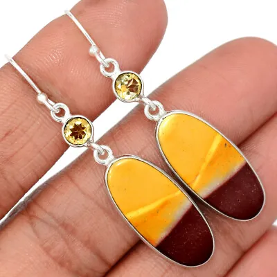 Natural Mookaite & Citrine 925 Sterling Silver Earrings Jewelry CE20241 • $15.99
