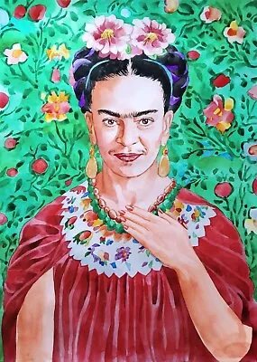 1169 × 1653  Frida Kahlo Watercolor SIGNED And DATED • $70