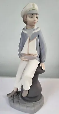 Lladro Porcelain Boy With Yacht Sailor Sailboat # 4810 Retired Matte Finish • $65