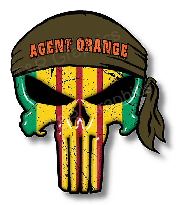 Agent Orange Vietnam Skull Vinyl Sticker Decal South East Asia USA • $4