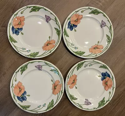 Villeroy & Boch West German AMAPOLA  Set Of 4 Dinner Plates 10.5  • $65.99