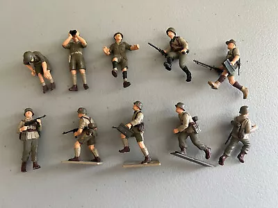 1/35 Lot Of 10 Built Painted Very Detailed Military WWII Army Figures (A10) • $36