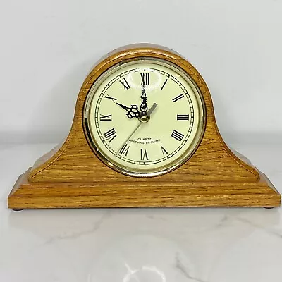 Westminster Chime Quartz Mantel Shelf Clock WORKS Oak Wood Battery Operated READ • $30