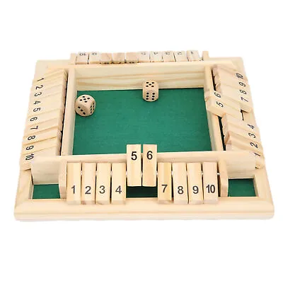 Liyeehao Wooden Board Game Shut The Box 4 Player Dice Game Toy Board Number • $17.44