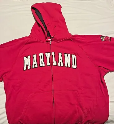 NEW University Of Maryland Colosseum Zip-up Red XXL Hoodie Sweatshirt • $34.36
