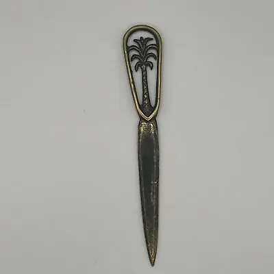 Brass Palm Tree Letter Opener Made In Israel By Nordia • $20