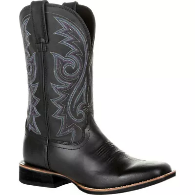 Men's Classic Durable Square Toe Embroidered Western Cowboy Boots US Size 11.5 • $44.99