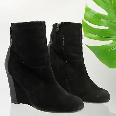 G-Star Raw Gable Fulton Wedge Boot Ankle Black Suede Leather Women 9 High Bootie • $69.60