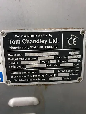 Tom Chandley 4 Deck Oven Model CPMK4-4-2-6/8 • £4000