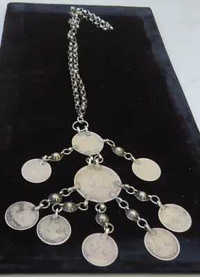 Antique Middle East Rare Silver Qajar Coin Necklace • $999