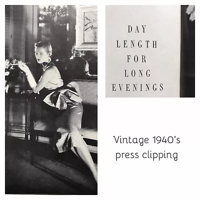 1940’s PRESS CLIPPING George Platt Lynes Photo Fashion Vogue Pattern Promo • $10.95