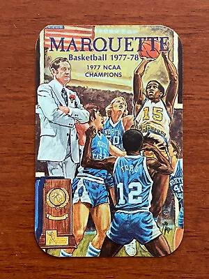 CBK 1977-78 MARQUETTE WARRIORS Basketball Schedule NATIONAL CHAMPIONS Al McGuire • $8.99