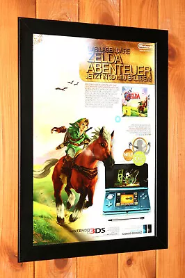 The Legend Of Zelda Ocarina Of Time 3D Nintendo 3DS Promo Poster Ad Page Framed • $53.35