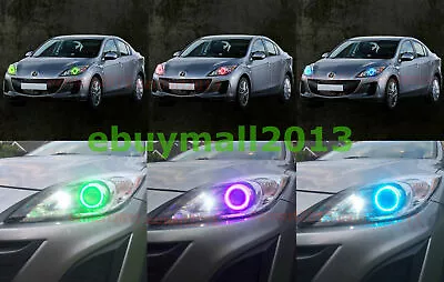 BT RGB Halo Ring For Mazda 3 Projector 2010-13 Devil Angel Eyes Flash DRL Refit • $35.01