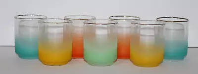 Vintage MCM Set Of 7 Blendo Glasses Cocktail Juice • $49.99