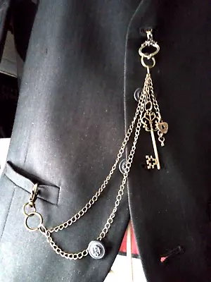 Steampunk/Blinder Key And Padlock Waistcoat Chain • £8.50