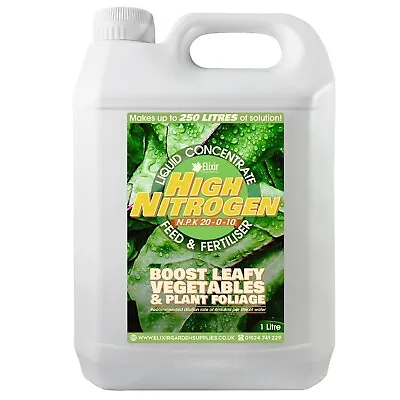 High Nitrogen Flower Vegetable Plant & Lawn Food/Fertiliser | 1 Litre Bottle • £9.99