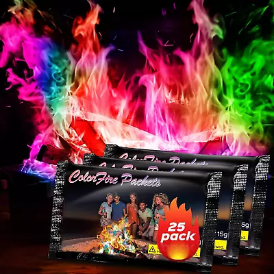 25 Pack Fire Color Changing Packets Fire Pit Magic Coloful Flame For Campfires • $27.78