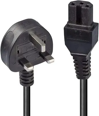 £6.38 • Buy LINDY 30458 2 M Mains UK 3 Pin Plug To Hot Conditioned IEC C15 Power Cable Lead